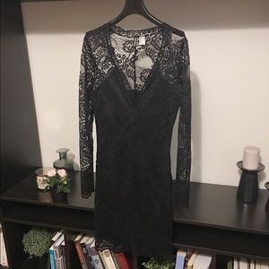 Divided (H&M) Black Lace Body-con Dress Size 8
